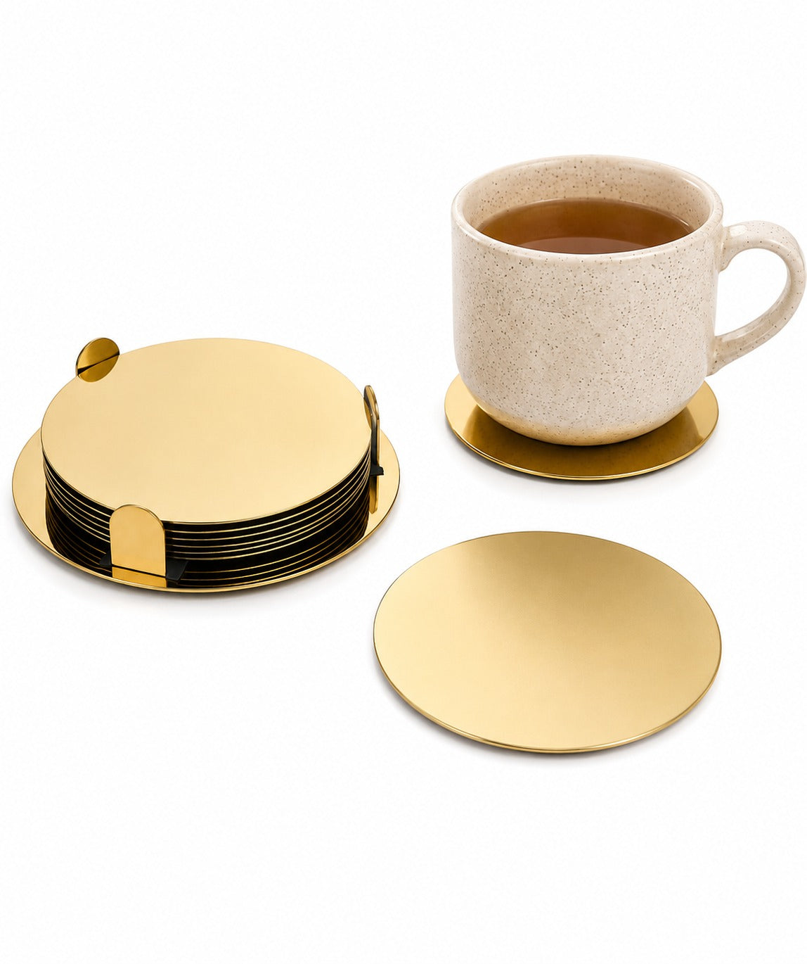 Gold Round Coaster Set