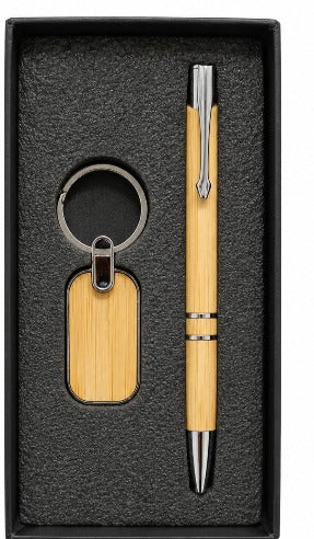 Bamboo Pen & Keychain Set