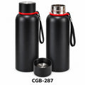Matte Steel Bottle with Red Ring Strap