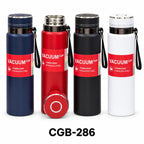 Vacuum Flask with Strap & Silver Accents